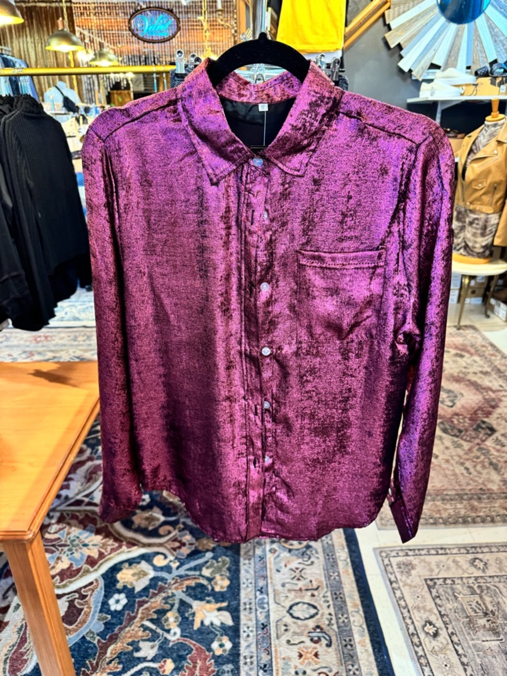 Lustrous Magenta Button-Up Shirt